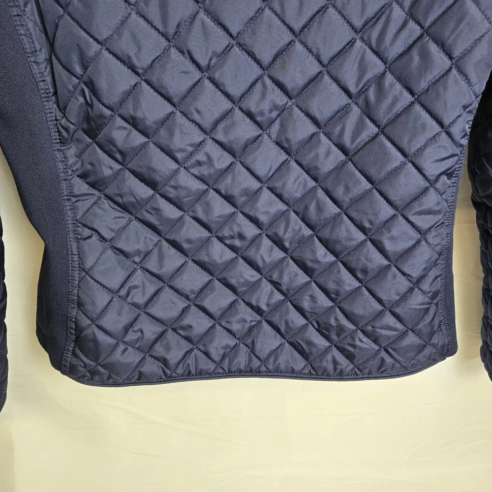 U.S. Polo Assn. Quilted Side Knit Moto Jacket, Evening Blue, Women's Size Medium - Picture 9 of 9